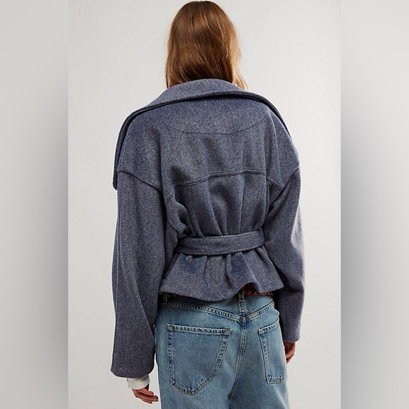 Free People Mina Cropped Wrap Coat Jacket | Size Large - Picture 4 of 11